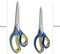 2 Pack Sharp Fabric Scissors - Heavy Duty Scissors All Purpose, Titanium Coated Forged Sewing Shears for Tailor Dressmaking Crafting Cutting Clothes Leather, 8.5" & 9.5", Blue & Yellow